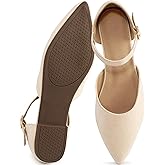 Decould sylf Womens Flats Dress 2026: Dressy Pointed Toe Ballet Shoes Ankle Strap Comfortable Casual Footwear for Work Wedding Dating