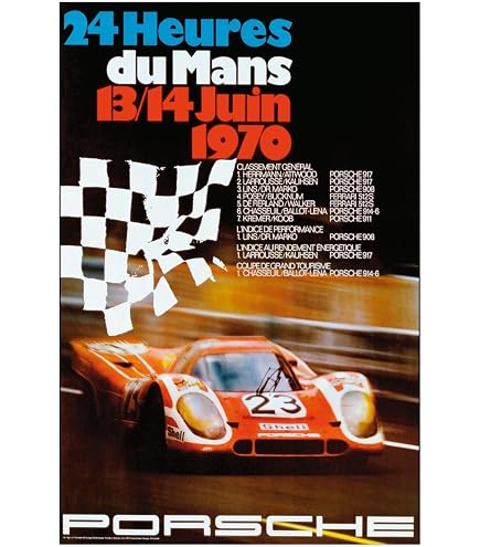 Affiche Originale Des 24 Heures Du Mans 1997 - Course Automobile Vintage - Occasion