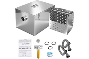 WADOY 8 lbs Commercial Grease Trap for Home Restaurants Under Sink, Stainless Steel Interceptor