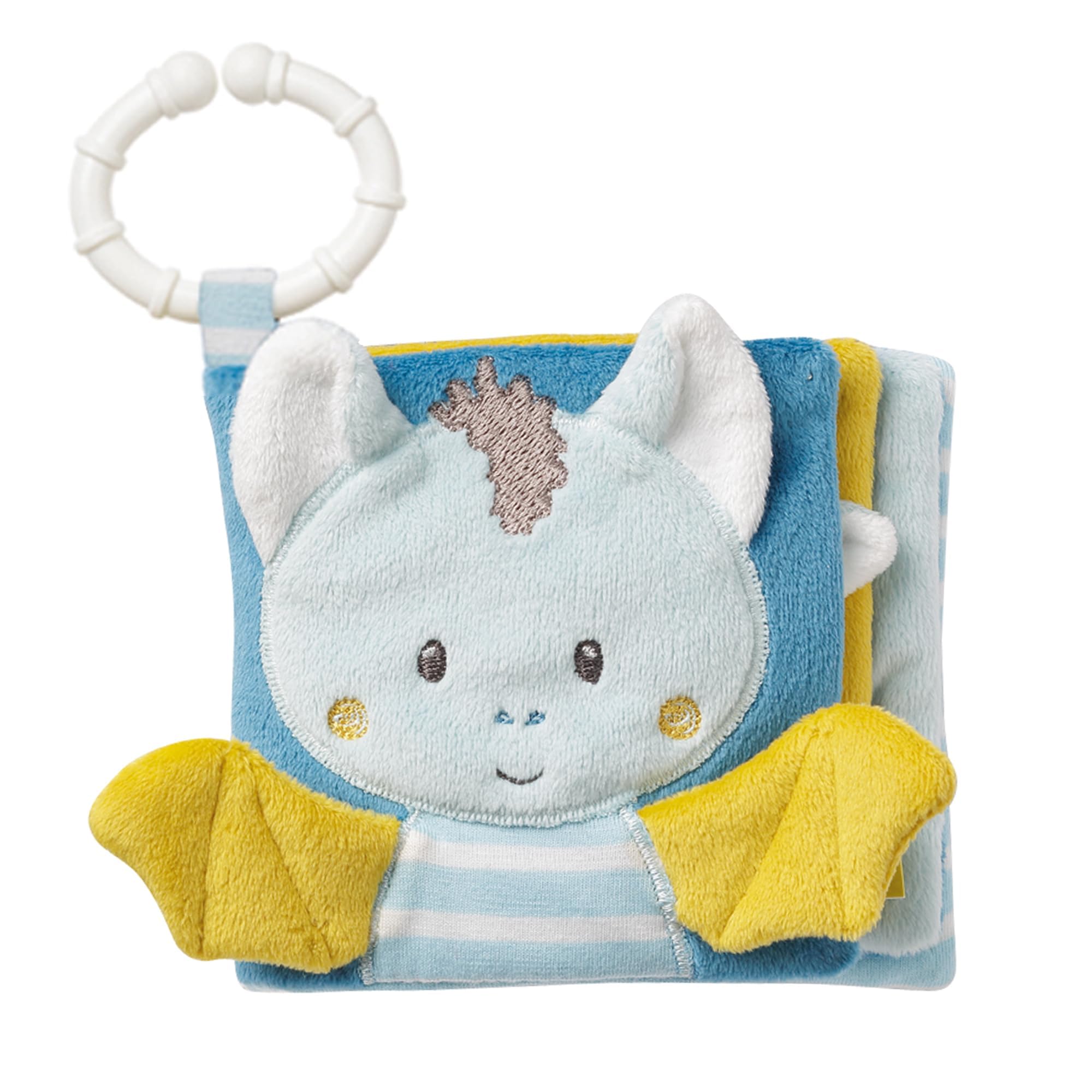 Fehn 065152 Bat Soft Picture Book – Touch and Feel Book Made of Fabric With Animal Motifs – With Squeaker, Rustling Paper and Mirror