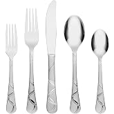 Cambridge Felicity Sand 20-Piece 18/0 Silverware Set for 4, Flatware | sandblasted finish, dishwasher safe | includes knives, forks, and spoons | heavy duty, cutlery set for kitchen and dining