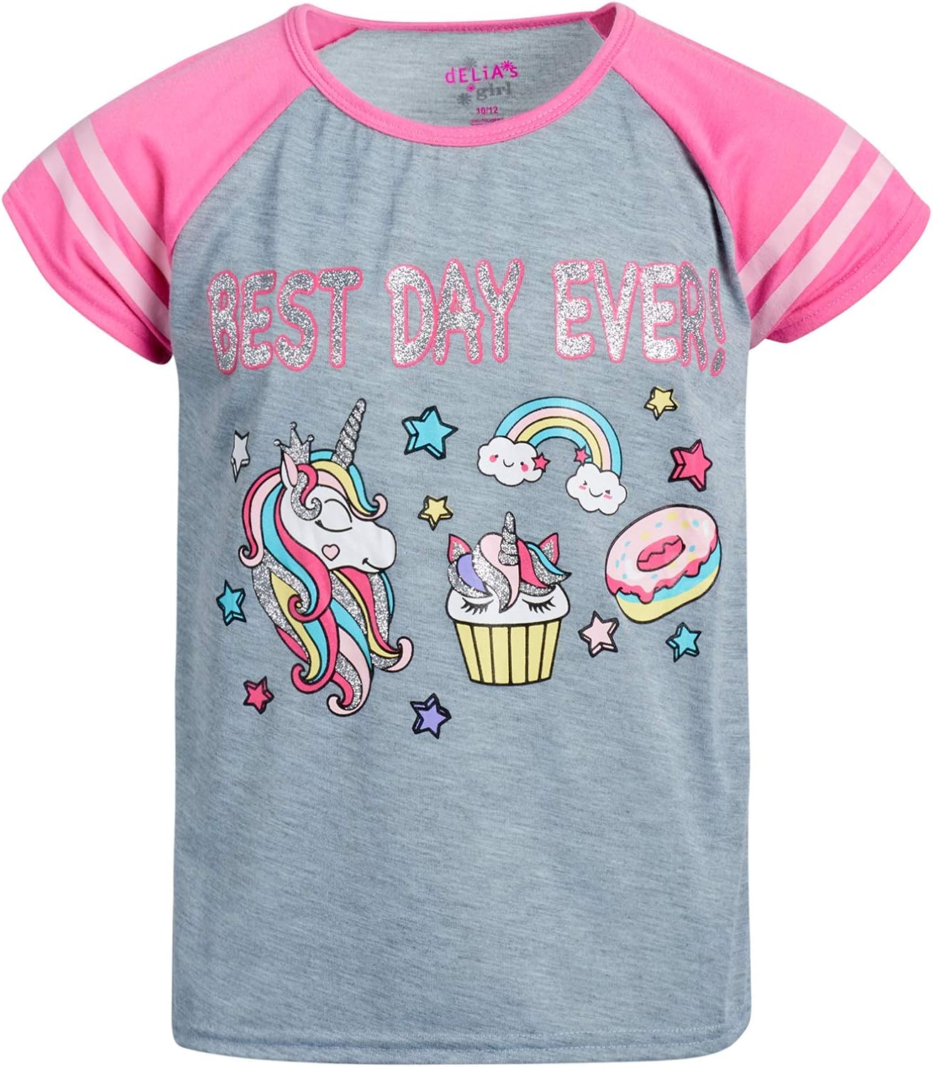 dELiAs Girls’ Pajama Set – 6 Piece Nightshirt, Tee, and Shorts (Little/Big Girl), Size 14/16, Unicorn Squad/Dreamer: Clothing