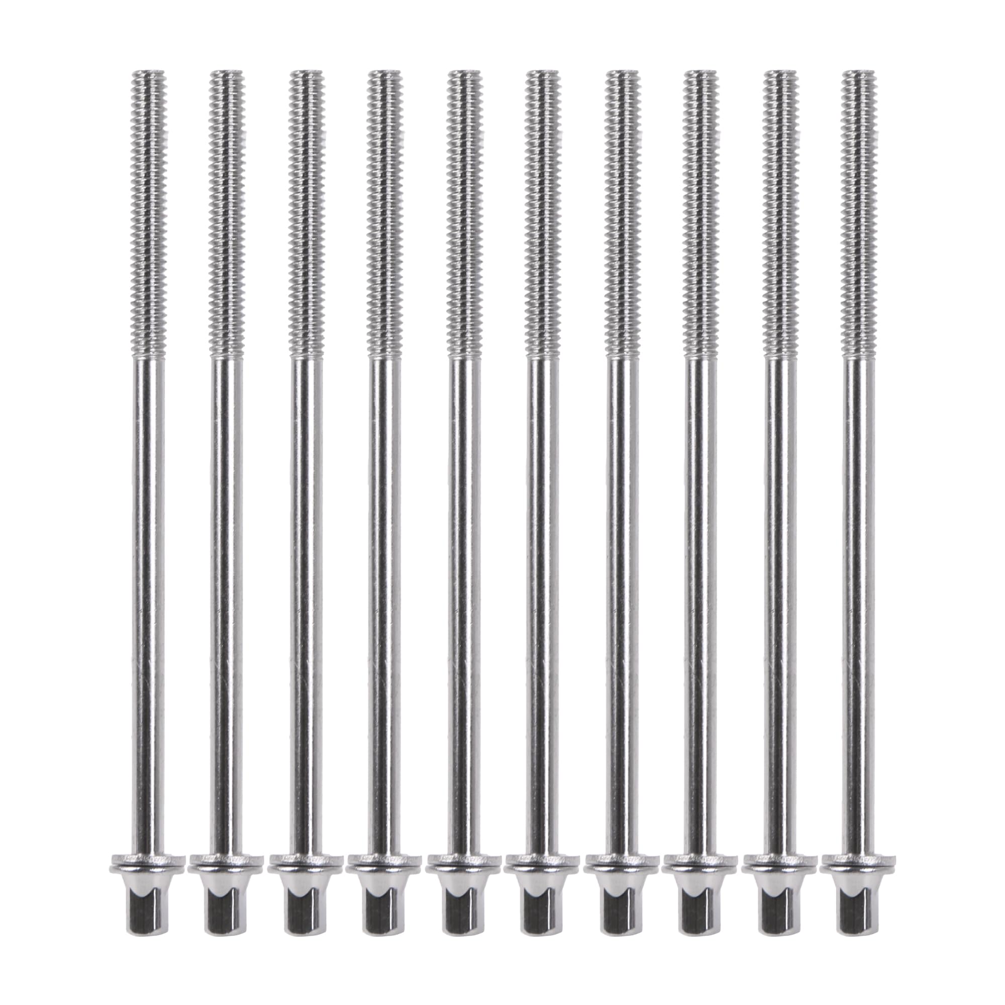 Yibuy 10pcs 5 x 110mm Drum Kit Screws Silver Snare Drum Tension Screws Drum Kit Repair And Replacement Parts