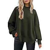 SEMATOMALA Women's Oversized Plain Batwing Sweaters Fall Winter Crewneck Trendy Pullover Knit Jumper Tops