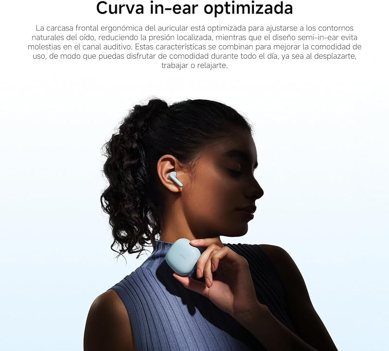 REDMI Buds 8 Ativos, auscultadores semi-intra-auriculares, 37 h, brancos
