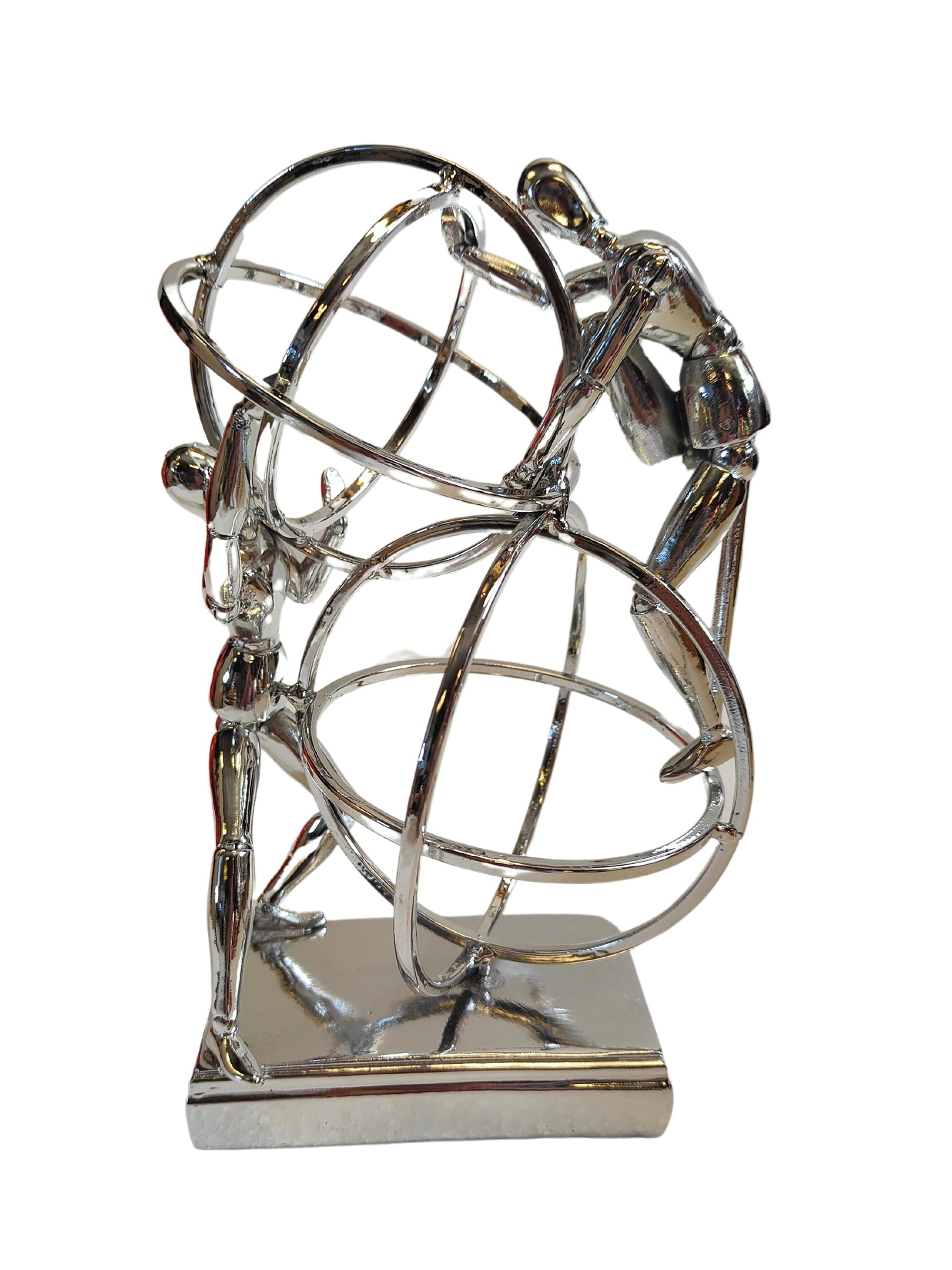 DRW Figurine of Men in Metal Balls 15x8x26cm