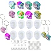 YRIHJIXQ 8Pcs Epoxy uv Resin Molds Halloween Skull Silicone Molds for Keychain Pendant Mini Candle Making Molds Resin Kit for Beginners