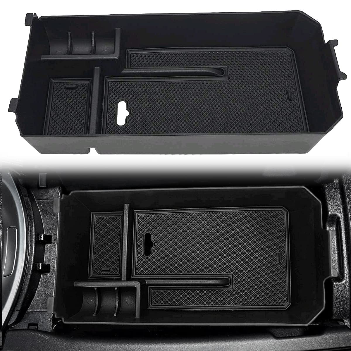 Photo 1 of auovo Center Console Organizer Tray for Mercedes Benz Accessories C GLC Class W205 CLS 2015+ Secondary Armrest Console Storage Box Car Interior