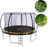 KANGA 12ft Trampoline with Enclosure Ladder and Anchor Kit Curved Shape view 2