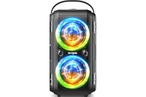 W-KING Bluetooth Speaker Loud, 180W Peak Party Portable Outdoor Haut Parleur Speaker Wireless Boom Box/4 Drivers(2 * 4.04’’ W