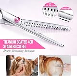 Gimars Dog Grooming Scissors Kit 4CR Safety Round Tip 5 in 1 Titanium Coated view 2