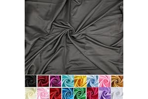HOTGODEN Satin Fabric: 60" Wide 2 Yards,5 Yards Black Solid Satin Fabric for Wedding, Bridal, Decoration, Fashion, Apparel Crafts