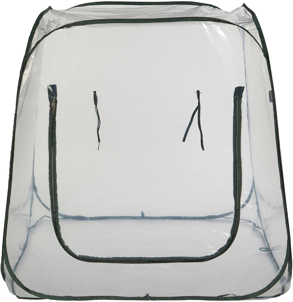 Garden Grow Portable Pop-Up Garden Cloche Mini Greenhouse Roll-Up Door