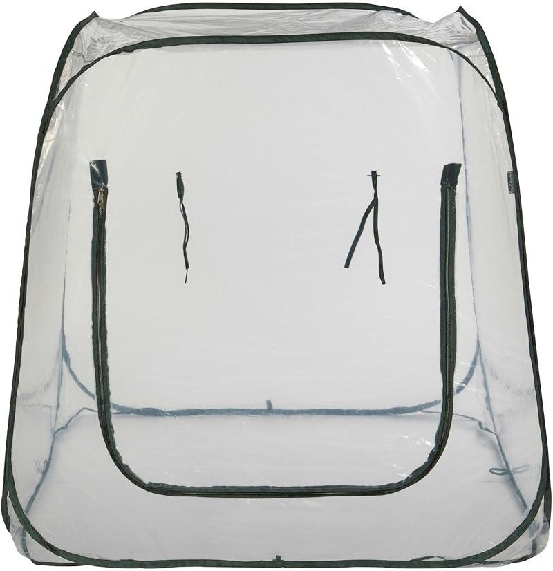 Garden Grow Portable Pop-Up Garden Cloche Mini Greenhouse Roll-Up Door