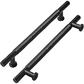 khtumeware 2 Pack 12 Inch(305mm) Drawer Handles Knurled Matte Black Cabinet Pulls Drawer Pulls Kitchen Hardware Kitchen Handl