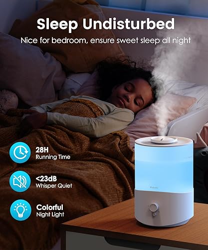 Pharata® Humidifiers for Bedroom Home, Top Fill Cool Mist