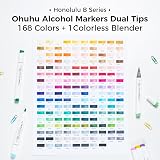 Ohuhu 168 Color Alcohol Markers Brush & Fine Dual-Tip Set Honolulu B view 5