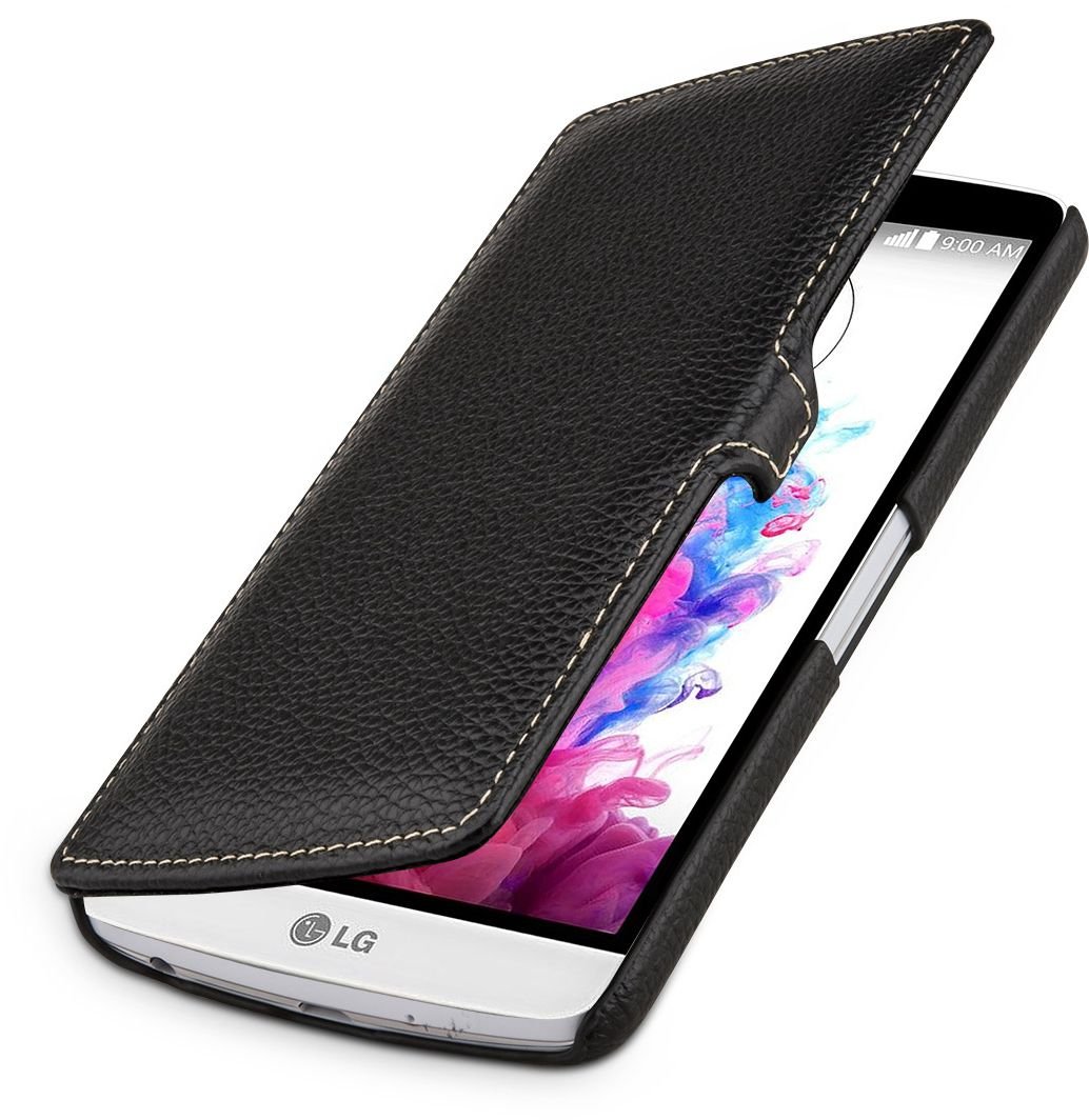 StilGut® UltraSlim Book Type with Clip, Leather Case for LG G3 Stylus, Black — image 1