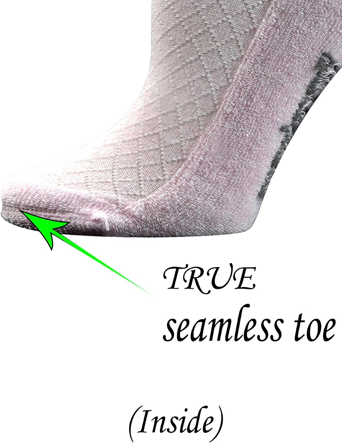 Yomandamor Ladies 5 Pack Bamboo Quarter Seamless Diabetic Sock with Non-Binding top,Size 3-8 UK, 5 works Pink - Image 4