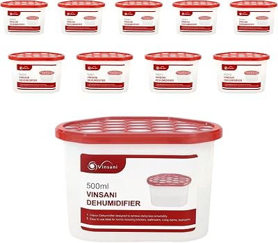 Vinsani Interior Dehumidifier 10 Pack 500mL Moisture Absorber Pack