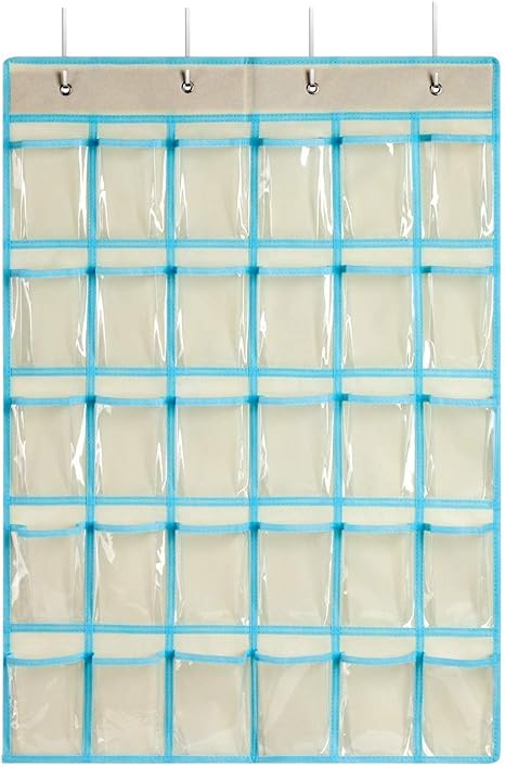 Amazon Surchar ウォール ポケット カレンダーポケット 布製 防水 透明 Pvc 小物収納 ウォールラック 壁掛け 収納 ポケット 吊り下げ ポケット 壁掛け収納式フック付き 30 ポケット カーキ ウォールポケット オンライン通販