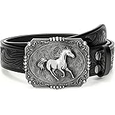 BELTROAD Western Leather Buckle Belt for Men Women Cowboy Cowgirl Country Leather Belts for Jeans Western Belts Men Christmas