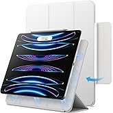 JETech Magnetic Case for iPad Pro 12.9 Inch 2022/2021/2020/2018 (6th/5th/4th/3rd Generation), Pencil 2nd Charging, Magnetic Attachment, Cover Auto Wake/Sleep (Silver)