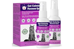 RUNMAT Cat Calming Pheromone Spray, Anti Anxiety Pet Products, Feline Calm Pheromones - Cats Reduces Scratching Furniture Peeing Marking, Calming Cat for Travel, Vet Visits - (2 * 60 mL) Purple