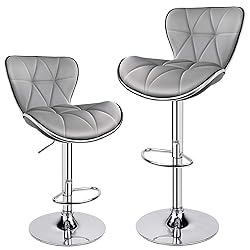 Leopard Shell Back Adjustable Swivel Bar Stools, PU