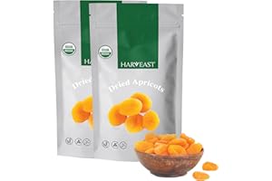 HARVEAST Turkish Jumbo Dried Apricots - Dehydrated Turkish Apricots - Tender & Sweet Whole Dried Fruits - Vegan Snack in Resealable Pack - Sugar Free, Non-GMO, Unsulfured, Gluten Free & Kosher (2 lbs)
