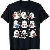 Ghosts with Books Library Halloween Men Women Kids Teacher T-Shirt