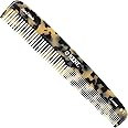 Kent 9T Fine Tooth and Wide Tooth Comb Detangler Hair Combs - Large Handmade and Saw-Cut Dressing Comb - Wet Hair Comb for Women, Durable Grooming Comb for Men, Made in England (White Tokyo)