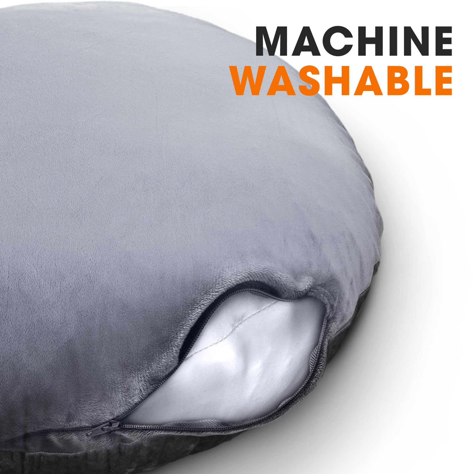 Cheer Collection Extra Large Floor Pillow, 32" Round Meditation Cushion, Oversized Yoga Pillow & Floor Cushions for Adults, Floor Pillows for Sitting, Meditation, and Seat Cushion -Grey - Image 7