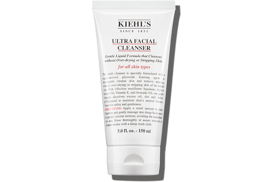 Kiehl’s Ultra Facial Cleanser, Lightweight Foamy Facial Cleanser, Enriched Formula that Replenishes Skin Barrier, Gently Exfoliates and Moisturizes, Suitable for All Skin Types, Paraben Free