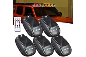 Solar Cab Lights, 2026 Upgraded Solar Car Roof RGB Strobe Light, No Drill Solar Powered Cab Lights with Remote Control, USB C