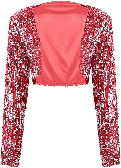Generisch Damen Strickjacke Silber Glitzer Boleroja Produktbild-Vorschau 9