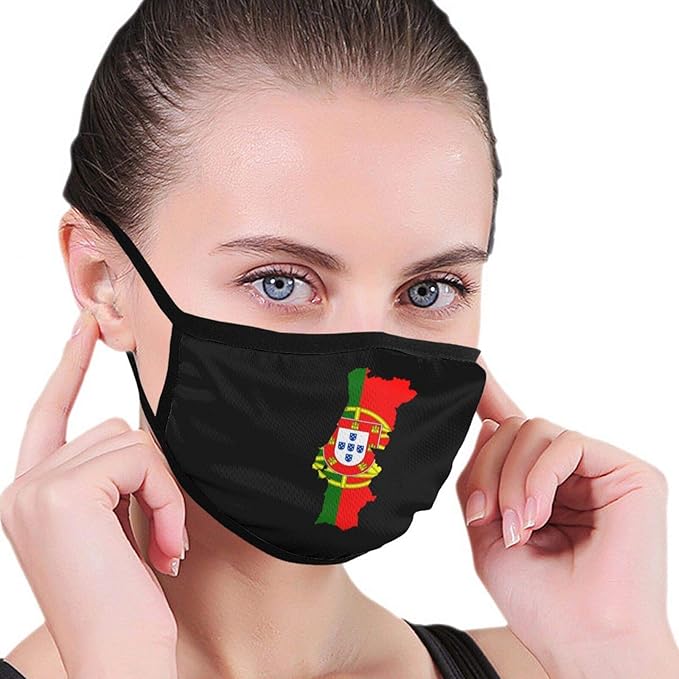 Flag map of Portugal Face Masks Bandanas Balaclava Washable Reusable