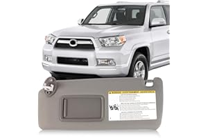 PEVAST Left Driver Side Sun Visor Compatible with 2010 2011 2012 2013 2014 2015 2016 2017 2018 2019 2020 2021 2022 2023 Toyota 4RUNNER,Replace 74320-35A91-B1,Without Light(Grey)