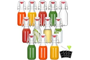 YEBODA 12 Pack 4oz Swing Top Glass Bottles,Small Flip Top Glass bottles with airtight Caps for Home Brewing,Kombucha,2nd Fermentation,Kefir,Beverages,Soda,Oils,Vinegar,Limoncello,Vanilla extract