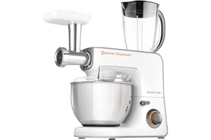 Sencor STM3700WH 10 Speed Multi-Function All-in-1 Stand Mixer, Food Processor, Blender, Meat Grinder, Grater with 18 Speciali