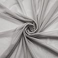 Power Mesh Fabric Superfine 4-Way Stretch Net Fabric Nylon Spandex Sheer Mesh, 5 Yards Long 60" Wide (Gray)