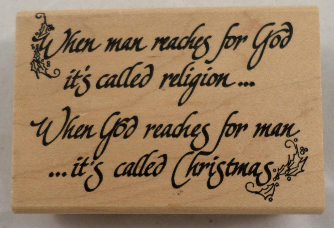 Eureka Quote When Man Reaches For God It Call Religion Christmas Rubber Stamp