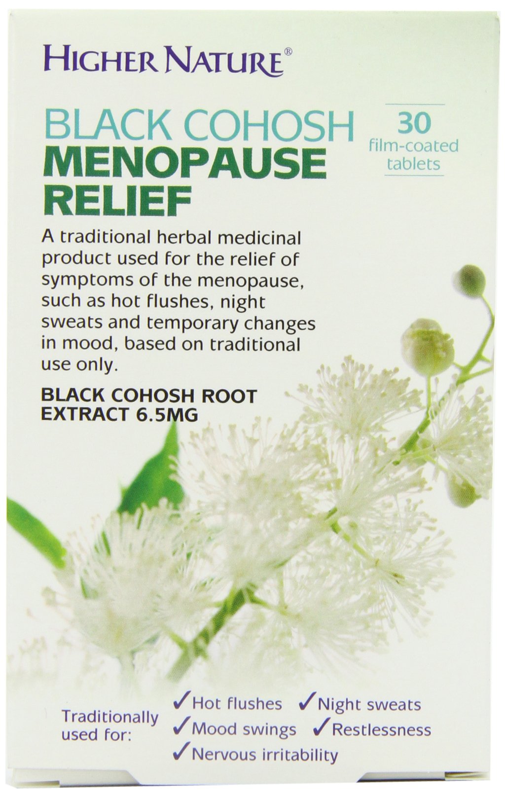 Higher Nature Black Cohosh Menopause Relief 30 Tablets