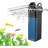 Internal Fish Tank Filter, 3W Adjustable Water Flow Submersible Aquarium Filter Pump for 5~10 Gallon Freshwater Saltwater, 2 