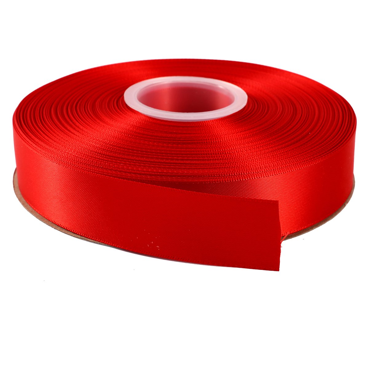 ITIsparkle 25mm Double Faced Satin Ribbon 45 Meters-Roll Set for Gift Wrapping Scrap Books Party Favor Hair Braids Baby Shower Decoration Floral Arrangement Craft Supplies, Red Ribbon