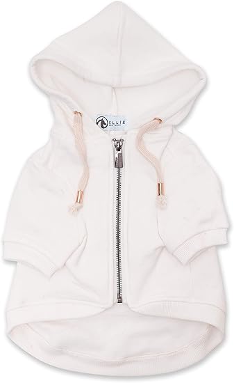 White dog hoodie Clearance
