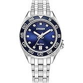 Citizen Ladies Eco-Drive Sport Luxury Carson Watch, 11 Diamond Accent, 3 Hand, Date