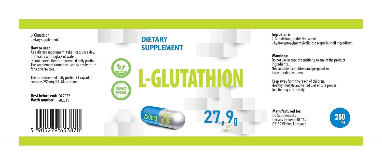 Hepatica L-Glutathione (Reduced) 250mg, 90 count (Pack of 1) - Image 3