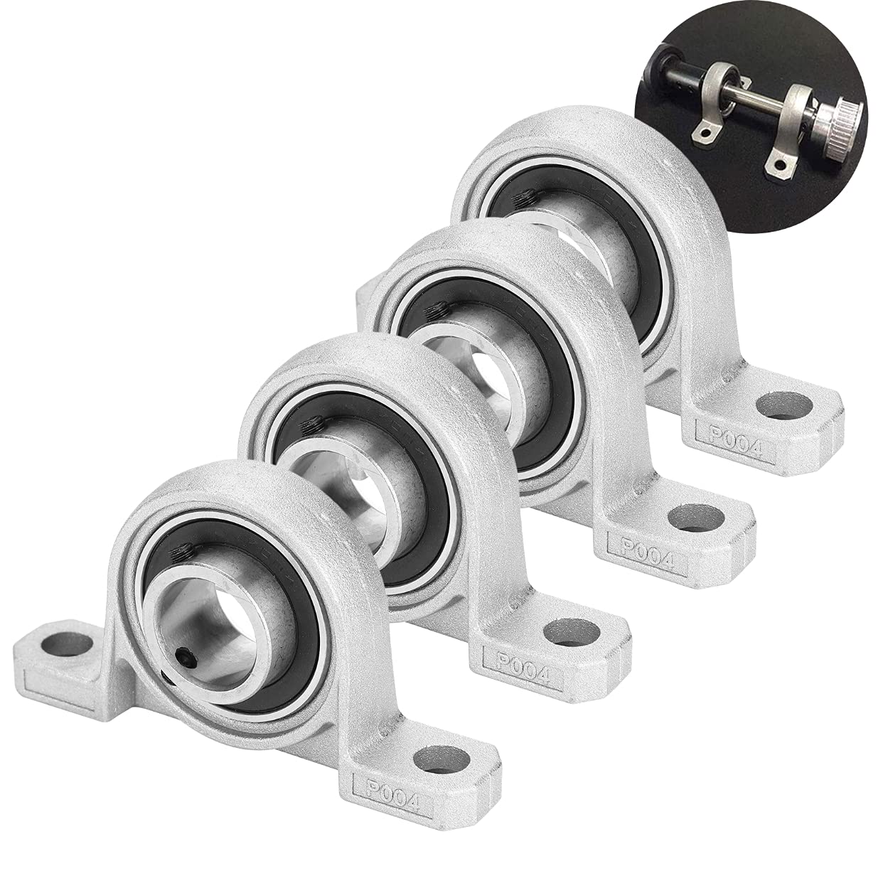 Set of 4 bearing housing, ball bearing block 8/10/12/20 mm, 20mm