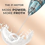 Zulay Kitchen Milk Frother Wand Ultra Fast Handheld Electric Whisk Black view 3